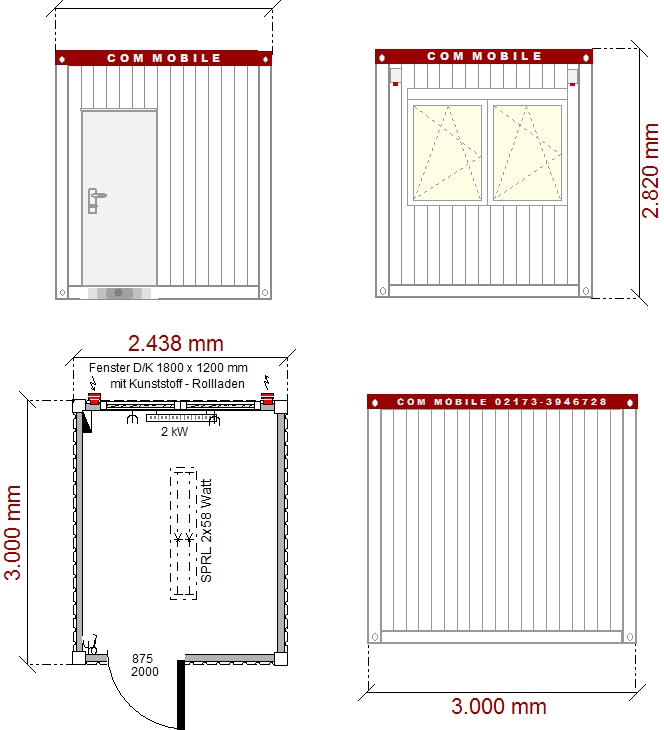 COM Mietcontainer Umkleide